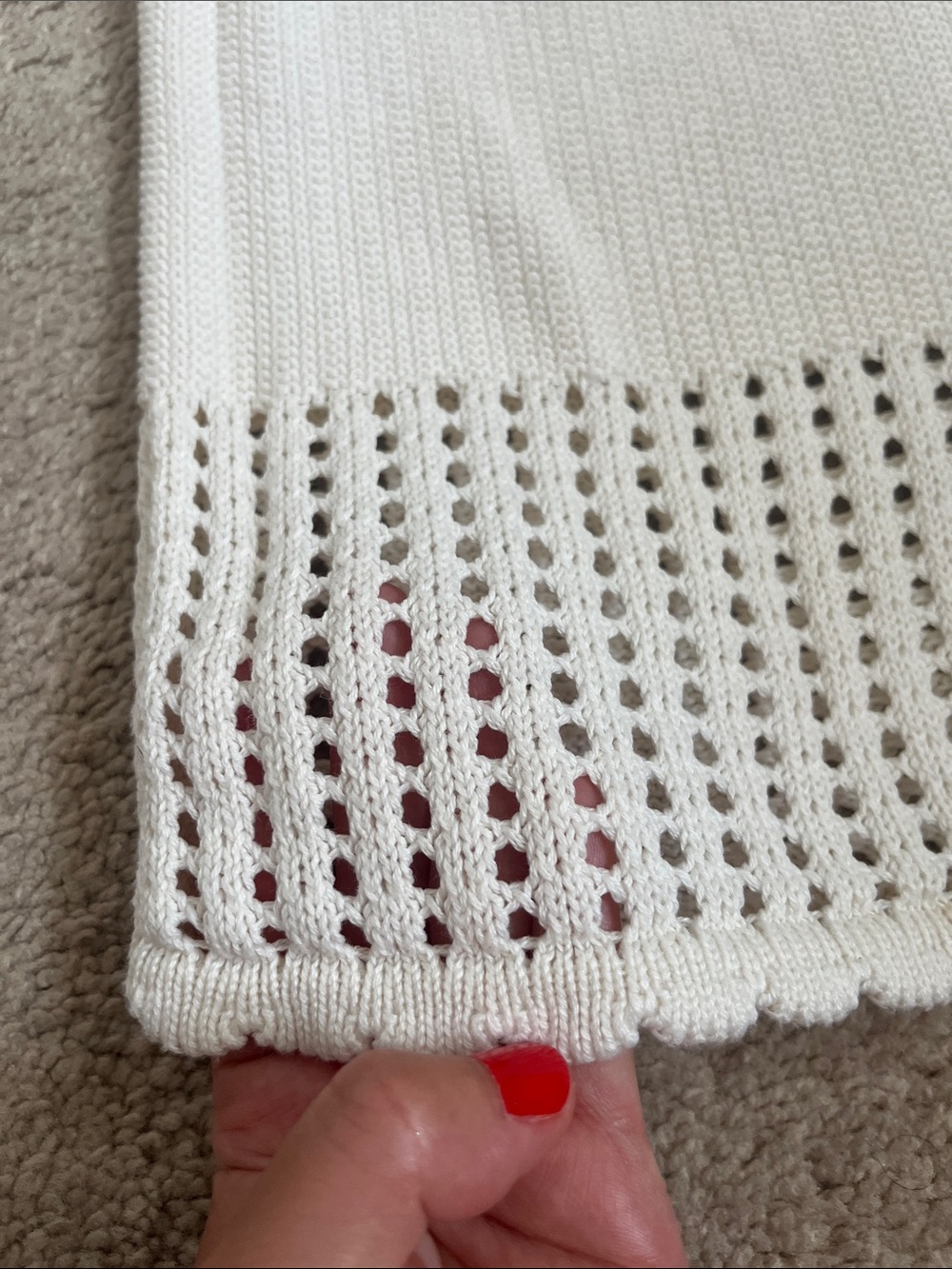White Crochet Knit Midi Dress Swim Coverup size XS/S - Picture 4 of 6